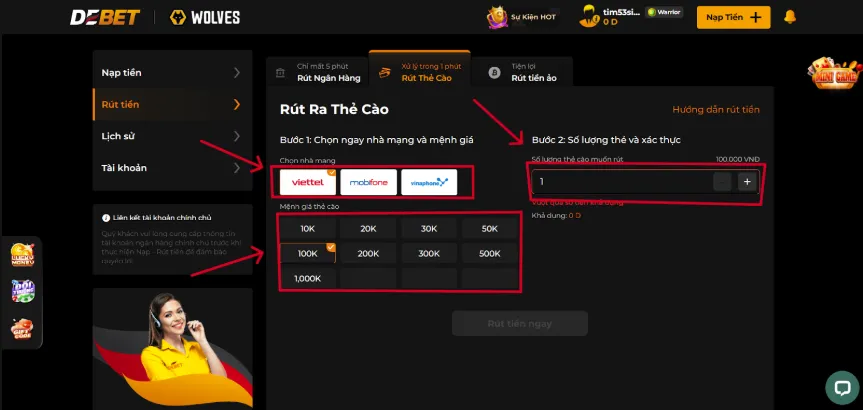 Rút tiền thẻ cào – Linh hoạt, không cần ngân hàng. 